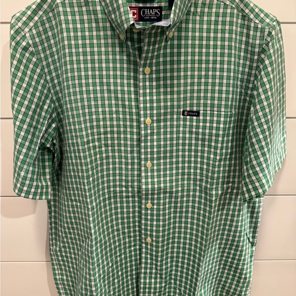 Chaps Green Plaid Casual Shirt